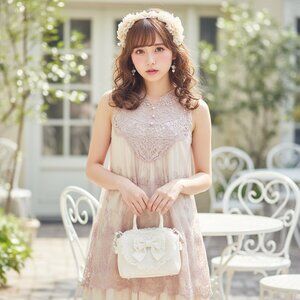AXES FEMME hime gyaru himekaji pink sleeveless lace mini dress
